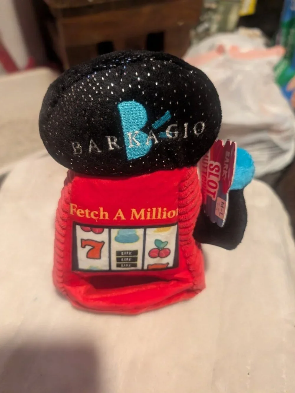 Bark Dog Toy Slot Muttchine Treat Hiding Crinkle Fetch Barkagio New M L Barkbox